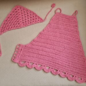 Crochet set halter top + Bandana scarf