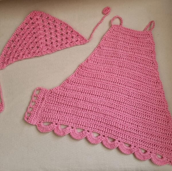 Crochet set halter top + Bandana scarf