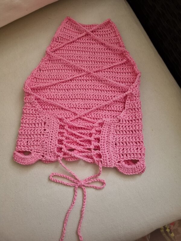Crochet set halter top + Bandana scarf - Image 2